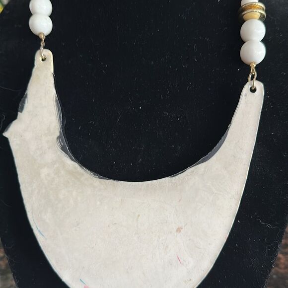 Zebra Necklace Statement Piece Fun Whimsical - Picture 4 of 4